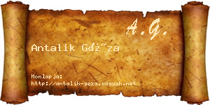 Antalik Géza névjegykártya
